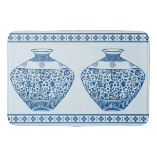 Blauwe Chinoiserie Ginger Jars Vassen Badmat