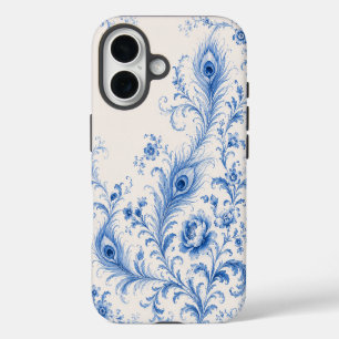 Blauwe Chinoiserie Pauwveer Hoesje