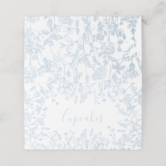 Blauwe Chinoiserie plaatskaartjes (Buitenkant ongevouwen)