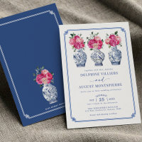 Blauwe Chinoiserie Porselein Roze Pioenrozen Bruil