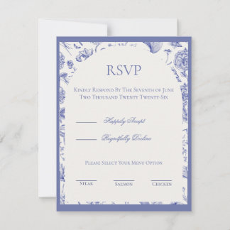 Blauwe Chinoiserie RSVP kaart