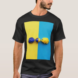Blauwe chirurgijnvis en gele engelvis t-shirt