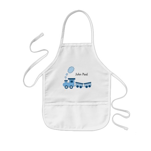 Blauwe Choo Choo Trein Kinder Schort (Voorkant)