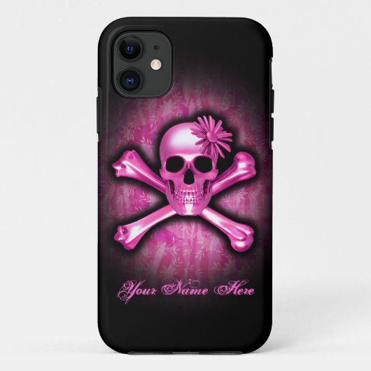 Blauwe Chrome schedel en Crossbones iPhone 5 Hoesj Case-Mate iPhone Case (Achterkant)