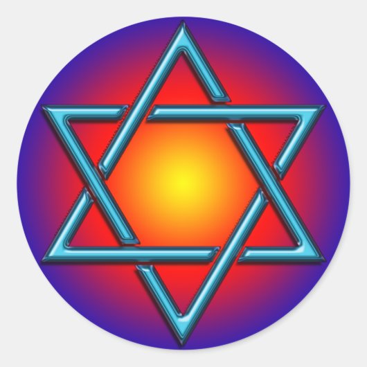 BLAUWE CHROME STER VAN DAVID RONDE STICKER (Voorkant)