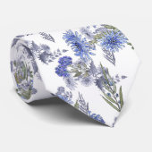 Blauwe chrysanten, waterverf stropdas (Opgerold)
