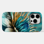 Blauwe Chrysanthemum Flower iPhone / iPad case (Achterkant (horizontaal))