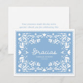 Blauwe Cielito Lindo Dankjewel Kaart (Voorkant / Achterkant)