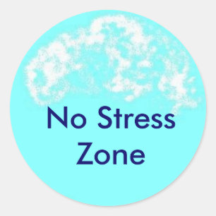 blauwe cirkel, geen estress zone ronde sticker