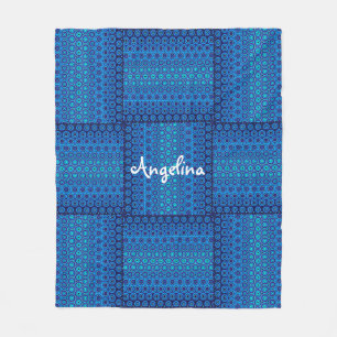 Blauwe Cirkel ontwerp Fleece Deken