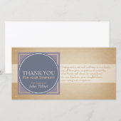 Blauwe Cirkel P Vierkante Labels Condoleance Dank  Bedankkaart (Voorkant / Achterkant)