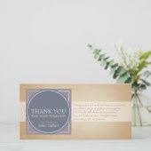 Blauwe Cirkel P Vierkante Labels Condoleance Dank  Bedankkaart (Staand voorkant)