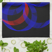 Blauwe Cirkel Rode Accent Keukendoek Theedoek (Gevouwen)