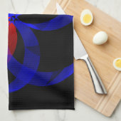 Blauwe Cirkel Rode Accent Keukendoek Theedoek (Quarter Fold)