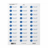 Blauwe Cirkel Stippen Aangepaste Monogram Etiket (Full Sheet)