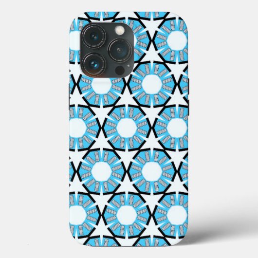 Blauwe cirkels en sterrenpatroon Case-Mate iPhone case (Achterkant)