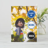 Blauwe cirkels Foto Afstuderen Kaart (Staand voorkant)