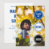 Blauwe cirkels Foto Afstuderen Kaart (Voorkant / Achterkant)