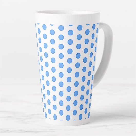 Blauwe cirkels latte mok (Rechterhoek)