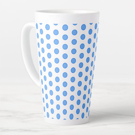Blauwe cirkels latte mok (Linkerhoek)