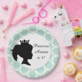 Blauwe cirkels Princess Custom Birthday Paper Bord (Feest)