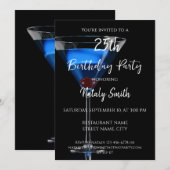 Blauwe cocktail op zwart kaart (Voorkant / Achterkant)