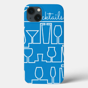 Blauwe cocktailparty iPhone 13 hoesje