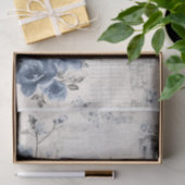 Blauwe collage met Rozen en architectuur Tissuepapier (Geschenk)