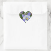 Blauwe columbine hart sticker (Tas)