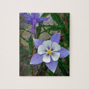 Blauwe columbine legpuzzel