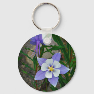 Blauwe columbine sleutelhanger