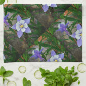 Blauwe columbine theedoek (Gevouwen)