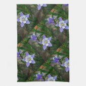 Blauwe columbine theedoek (Verticaal)