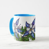 Blauwe Columbines Mok (Voorkant links)