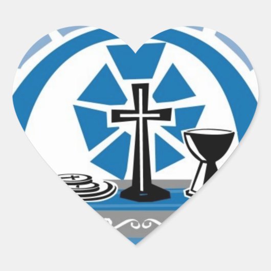 Blauwe communiqué Pagina Accent Wedding Hearts Hart Sticker (Voorkant)