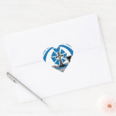 Blauwe communiqué Pagina Accent Wedding Hearts Hart Sticker (Envelop)