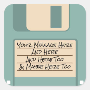 Blauwe computer Old School diskette Stickers