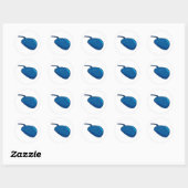 Blauwe computermuis ronde sticker (Vel)