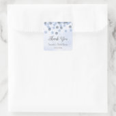 Blauwe Confetti Bedankt! Vierkante Sticker (Tas)