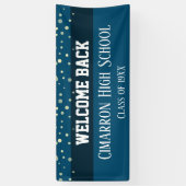 Blauwe Confetti van de Partij voor de Vrije School Spandoek (Verticaal)