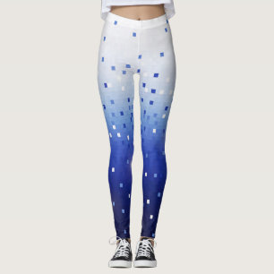 Blauwe confetti vierkante leggings
