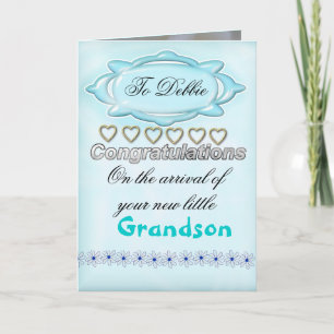Blauwe Congratulations Card voor Nieuwe Baby, Oma Kaart