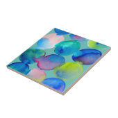 Blauwe coole waterverf abstracte kunst tegeltje (Zijkant)