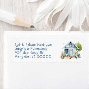 Blauwe Coop Kippen Retouradres Labels