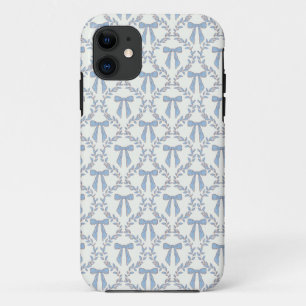 Blauwe Coquette Bogen, Trellis, Preppy iPhone 11 Hoesje