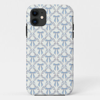 Blauwe Coquette Bogen, Trellis, Preppy iPhone 11 Hoesje