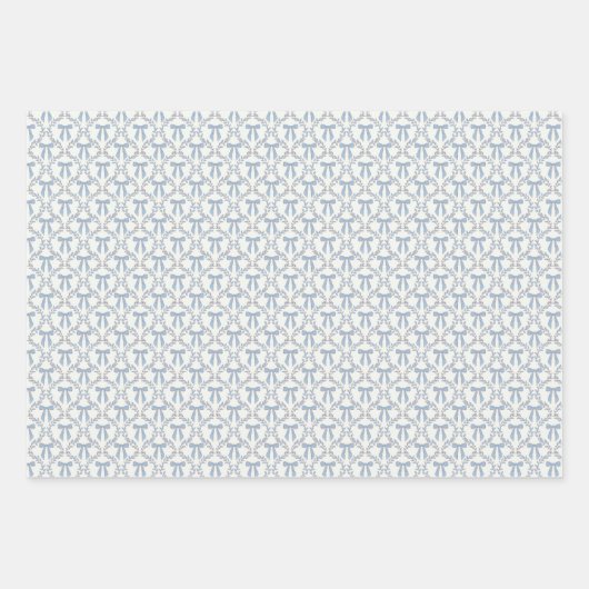 Blauwe Coquette Bogen, Trellis, Preppy Inpakpapier Vel (Voorkant)