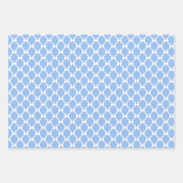Blauwe Coquette Bogen, Trellis, Preppy Inpakpapier Vel