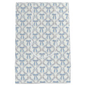 Blauwe Coquette Bogen, Trellis, Preppy Medium Cadeauzakje (Achterkant)