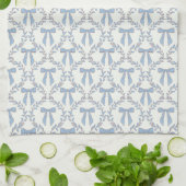 Blauwe Coquette Bogen, Trellis, Preppy Theedoek (Gevouwen)